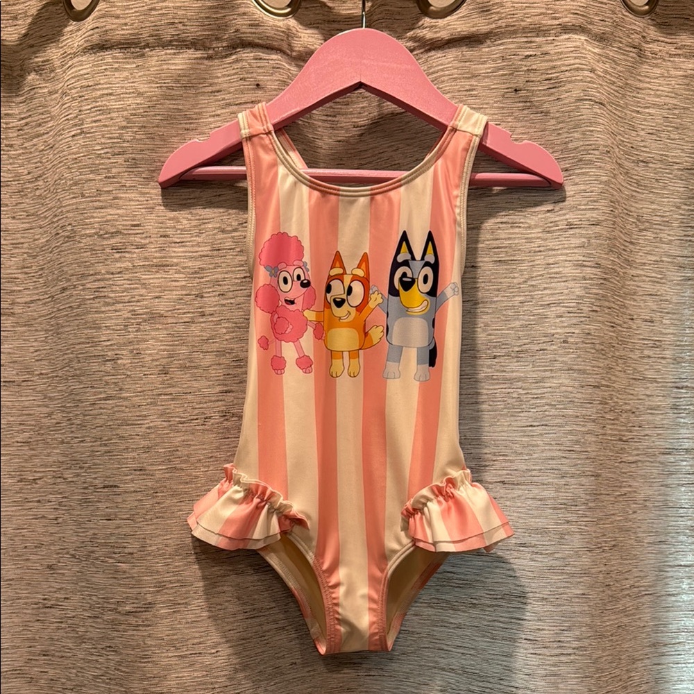 🚨2/$10‼️H&M Kids Swim One Piece - Pink and Orange Stripes